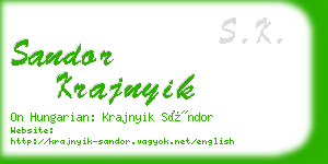 sandor krajnyik business card